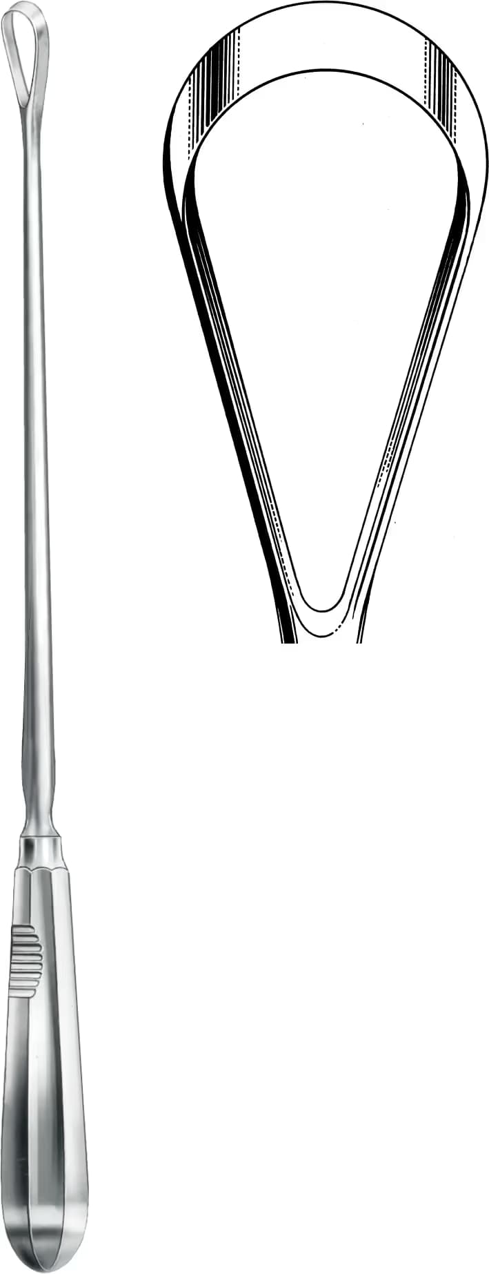 UTERINE KÜRET RECAIMER 30CM KESKİN SERT 40 23,5MM