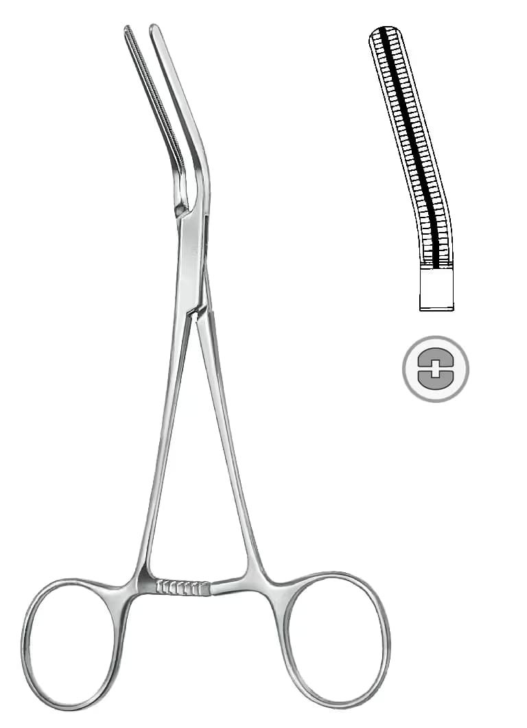 ATRAVMATİK KLEMP DARDIK 15CM 15° 38mm EĞRİ